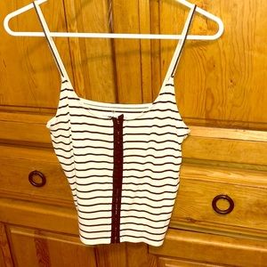 Striped ribbed tank top size L